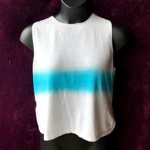 Laura Ashley sleeveless sweater, tie-dye ombré, XL